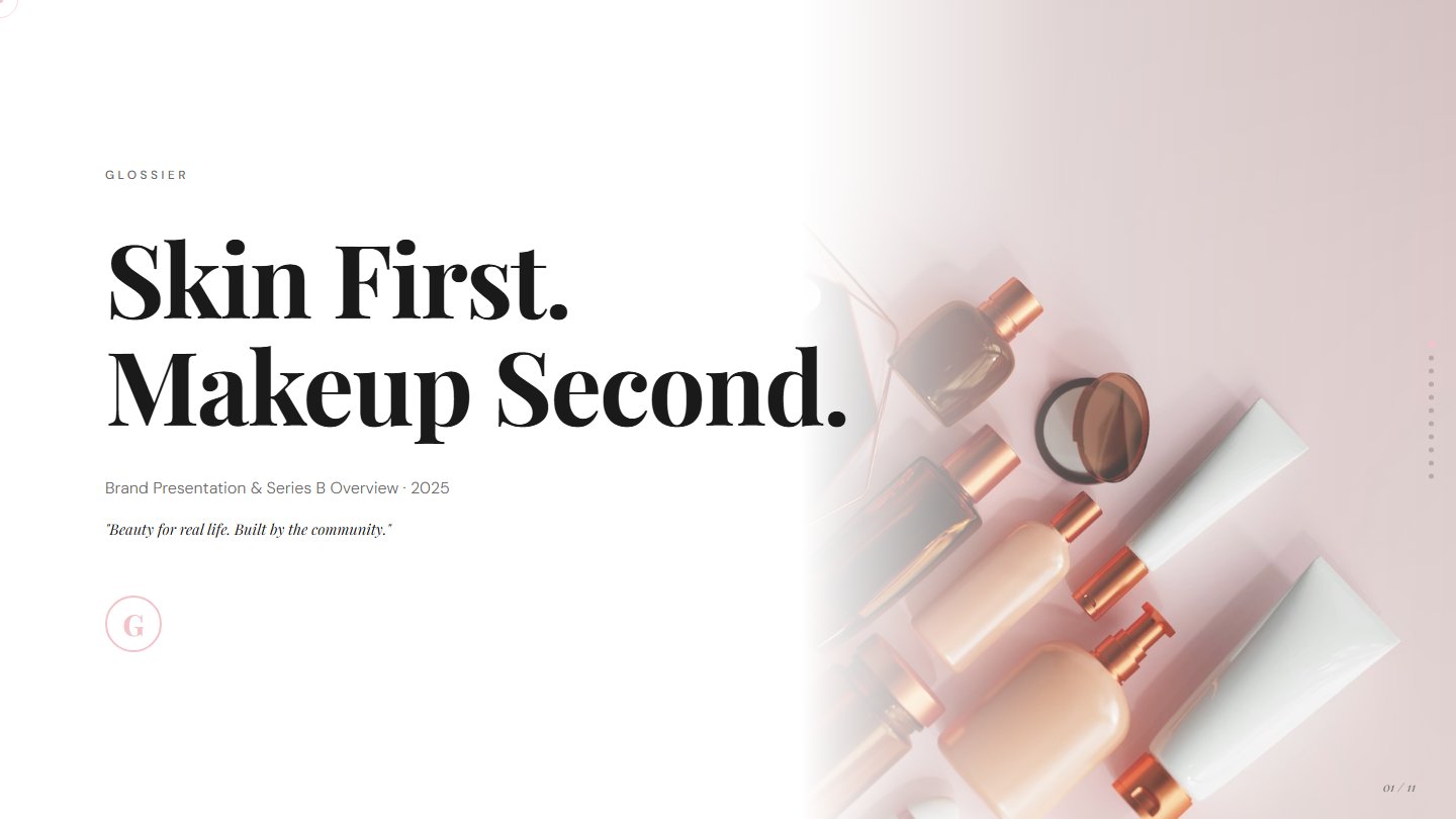 Glossier deck — title slide
